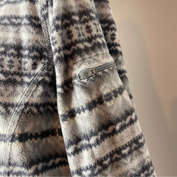 LL Bean Full Zip Lightweight Fleece Jacket Geometrical - Picture 8 of 8